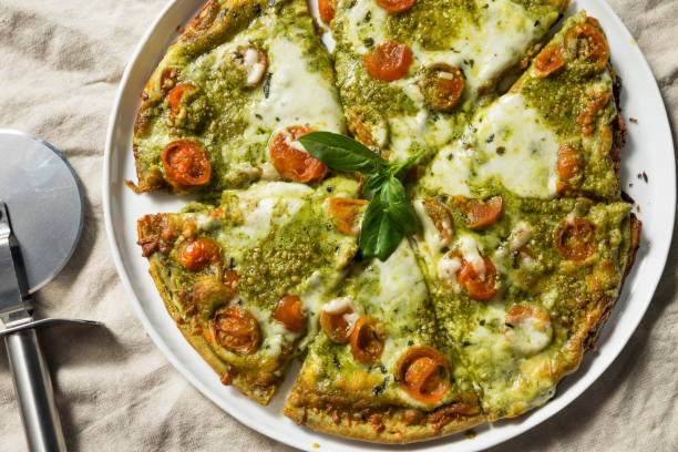istock Homemade Green Pesto Pizza 1272006801