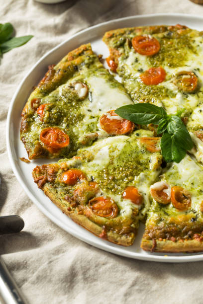 istock Homemade Green Pesto Pizza 1272006956