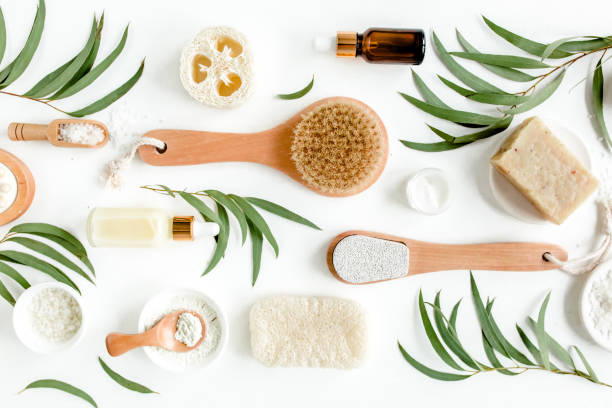 istock Spa concept with eucalyptus oil and eucalyptus leaf extract natural organic spa cosmetics products eco friendly bathroom accessories.Skincare concept 1272008610
