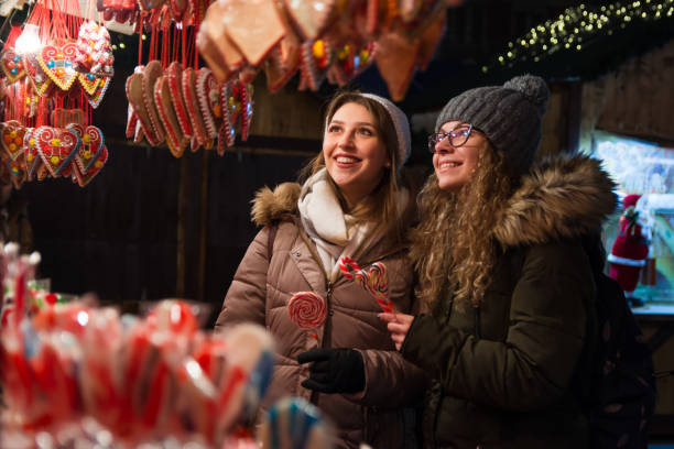 istock Two young women on a New Years fair 1272008696