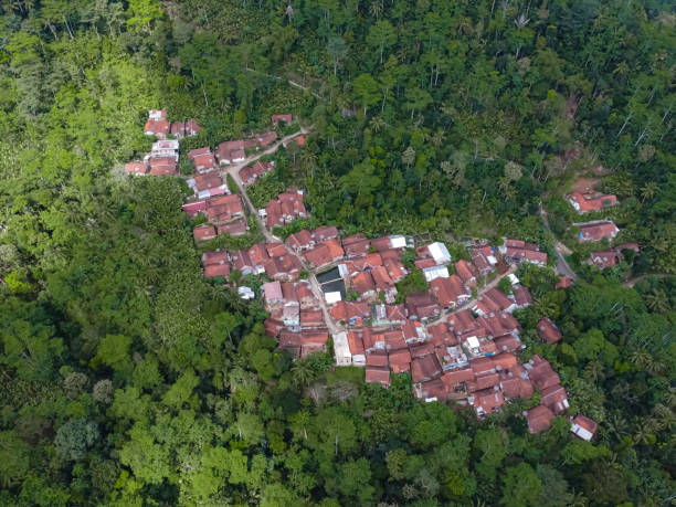 istock Beautiful unique village layout aerial view by drone 1272008870