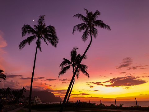 Photography of a beautiful and calm sunset on a tropical beach.