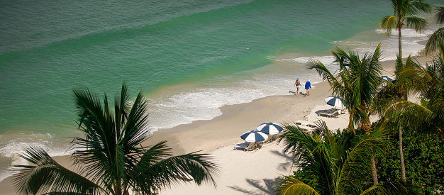 On Miami Beach, clear sky and Life Guard Tower