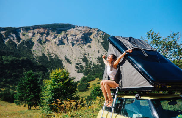 istock Mornings on the car roof top tent 1272016119