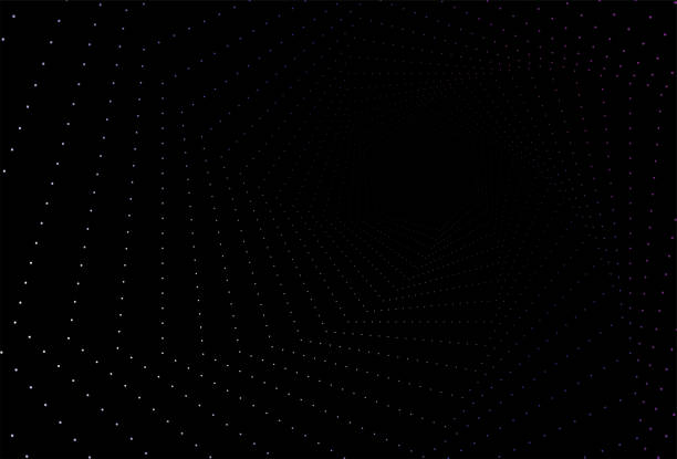 sechseck-spirale – violett, blau und weiß farbverlauf - backgrounds black black background gradient stock-grafiken, -clipart, -cartoons und -symbole