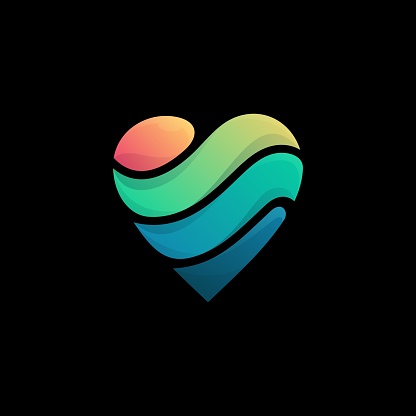 Vector Illustration Heart Gradient Colorful Style.