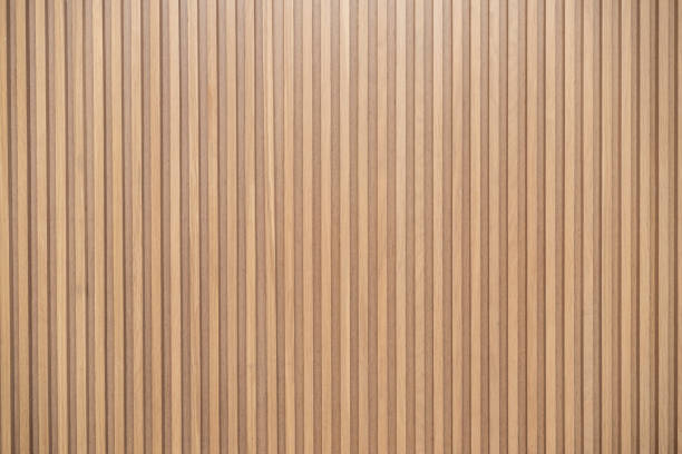 istock Wood battens wall pattern texture. interior design decoration background 1272035303