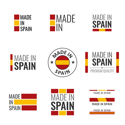 made in Spain icon set, Spanish product labels