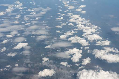Aerial photography of clouds and mountains