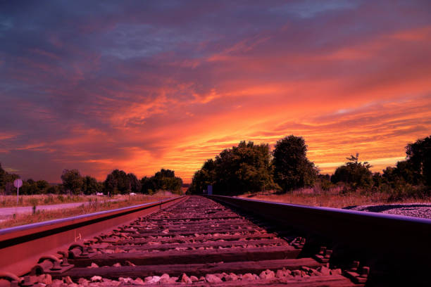 istock Train Tracks and Stormy Skies 1272053522