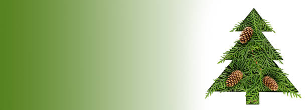 istock Chrristmas tree made of coniferous tree branches. Web banner With Copy Space 1272058188
