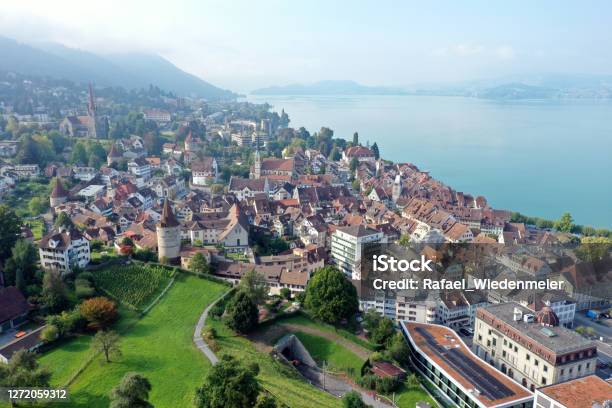 Train Panorama Stock Photo - Download Image Now - Zug - City, Switzerland, City