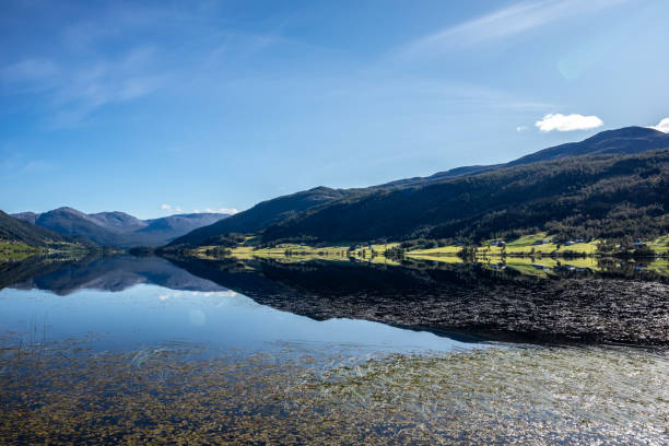 istock Norway mountain lake mirror on sunny day landscape 1272067048