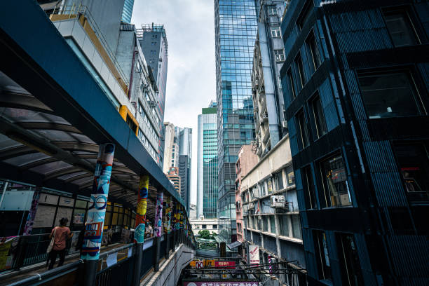 istock Mid-Levels Escalator, Shops and People Commuting and Shopping 1272067913