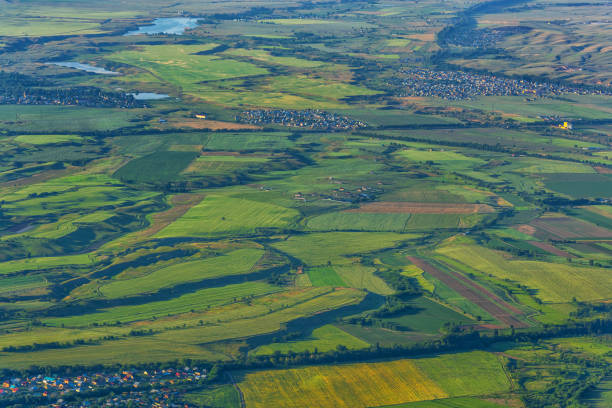 istock Bird's-eye view of cultivated fields 1272068037