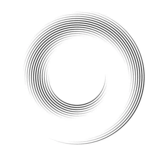 Vector illustration of Swirl pattern spiral, connected arrows.
