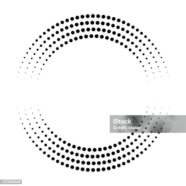 Motivo Circolare Dei Punti Che Sbiadino Allasse X Otto Orbite Uguale Distanza Lungo Tangente - Immagini vettoriali stock e altre immagini di Cerchio