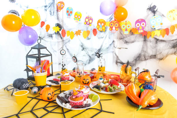 istock Halloween sweets for party. Celebrate stay home. 1272076496
