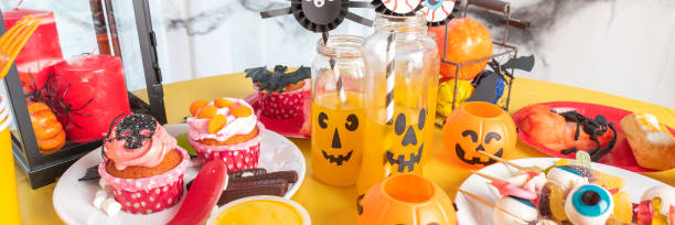 istock Halloween sweets for party. Celebrate stay home. 1272076663