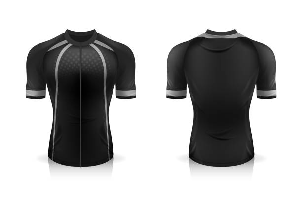 istock Specification Cycling Jersey template. mock up Sport T Shirt round neck uniform for bicycle apparel . Vector Illustration design , Separate work layers . 1272079803
