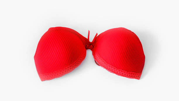 istock female beautiful red brassiere isolated on white background 1272080695