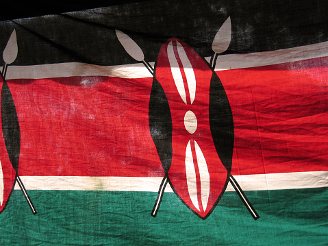 Closeup of grunge Burundi flag