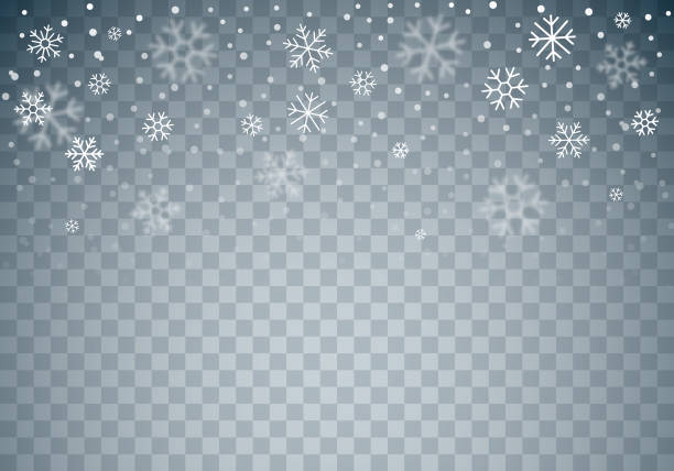 weihnachten winter fallen schneeflocken transparent hintergrund - frozen image stock-grafiken, -clipart, -cartoons und -symbole