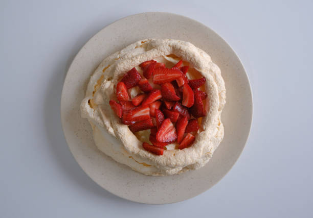 Australian Pavlova Meringue Cake, filled with Chantilly