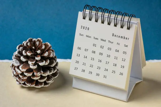 Photo of December 2020 - spiral desktop calendar