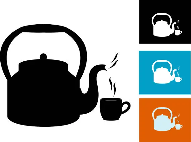 Vector illustration of tea kettle ,