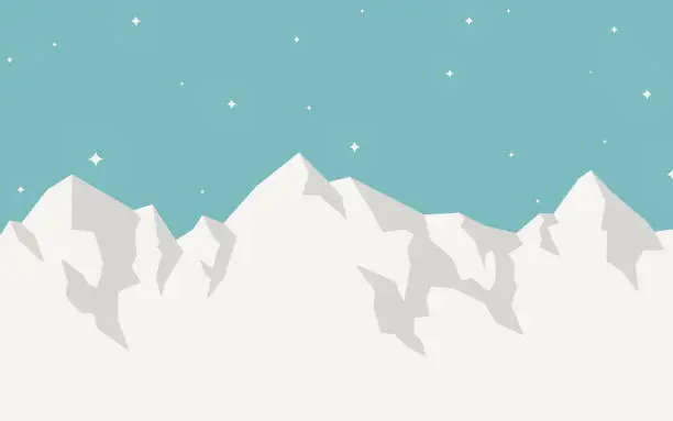 Vector illustration of Mountain Winter Landscape Background