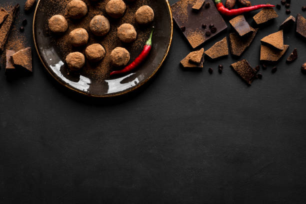 istock Chocolate truffles with dark chocolate 1272114785