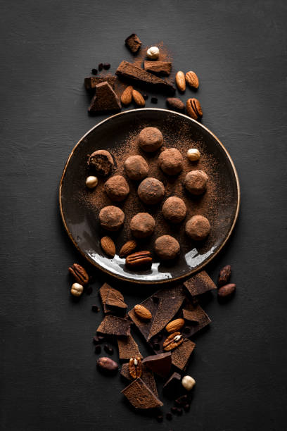 istock Chocolate truffles with dark chocolate 1272114795