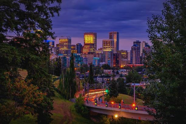 istock Moody Night Sky Over Downtown Calgary 1272115363