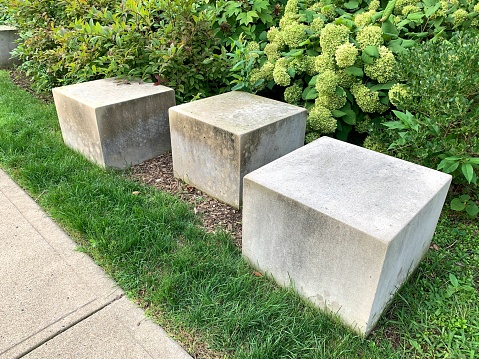 Concrete cubes for sitting