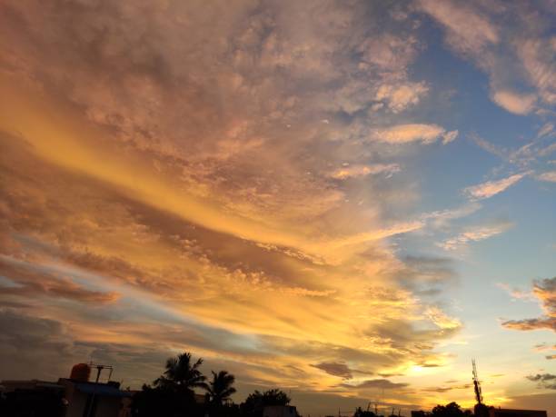 istock Sunset in evening with reflection of clouds 1272120685