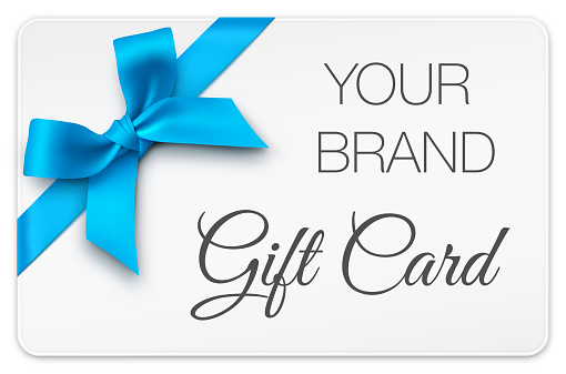 Vector Gift Cards with Blue Bow and ribbons.