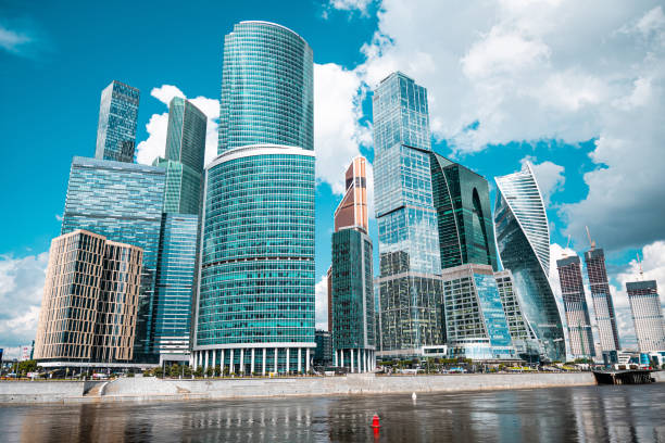 istock Beautiful cityscape with modern new buildings, daytime panoramic scene 1272131848