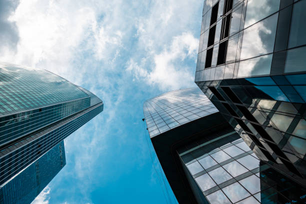 istock Skyscraper in a finance district, urban city architecture 1272131953