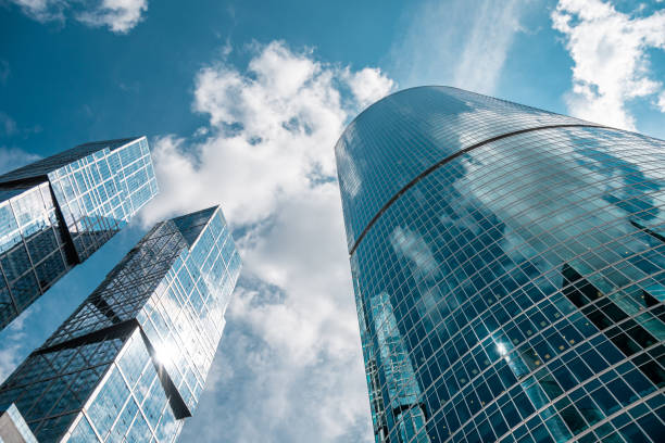 istock Skyscraper in a finance district, urban city architecture 1272132516