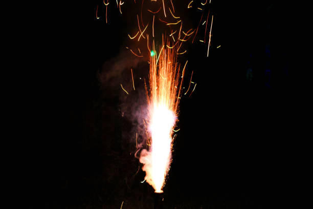 istock Roman Candle Firework Going off in the Dark - closeup 1272132660