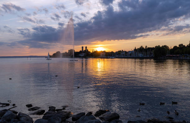 istock Sunset at Friedrichshafen on Lake Constance 1272132777