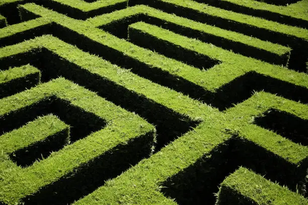 Hedge maze garden, fun and leisure, nature in spain