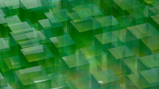 3d rendering of abstract transparent technology background. Color gradient.