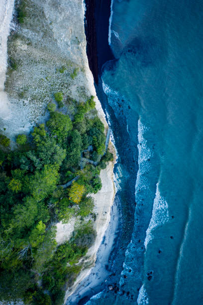istock Bird's eye view of the cliffs at Moens Klint in Denmark 1272139972