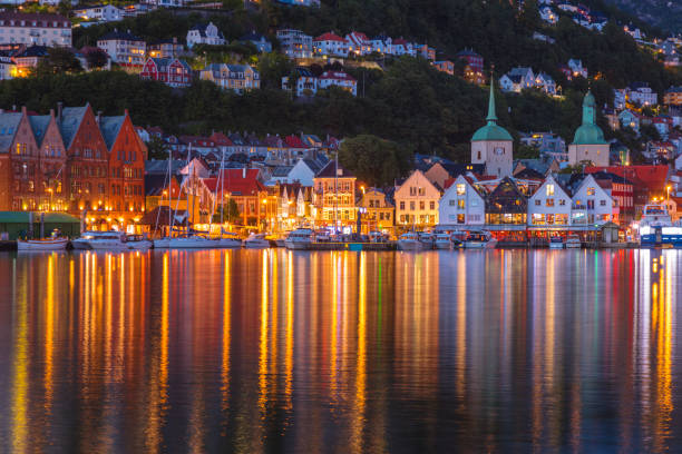 istock Architecture of Bergen at night 1272143920