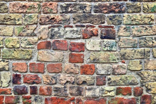 istock Old brick wall. Texture of old weathered brick wall panoramic background 1272146015