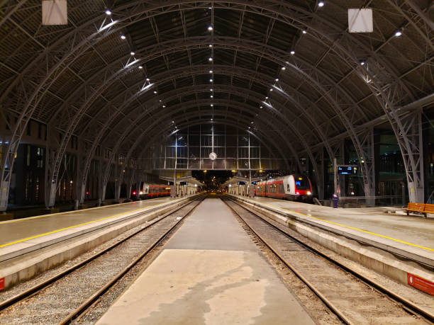 istock A look down the tracks of a train station 1272149395