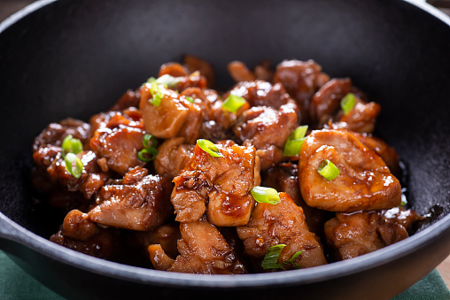 Asian Food: Stir Fried Chicken and Cashew Still Life