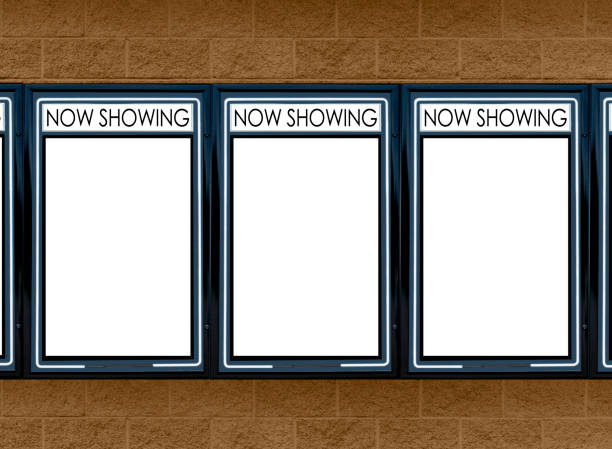 istock Movie Marquees With Three Blank Picture Frames Gold Background 1272151476